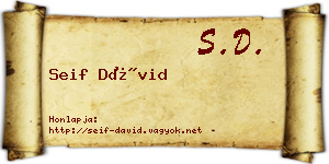 Seif Dávid névjegykártya